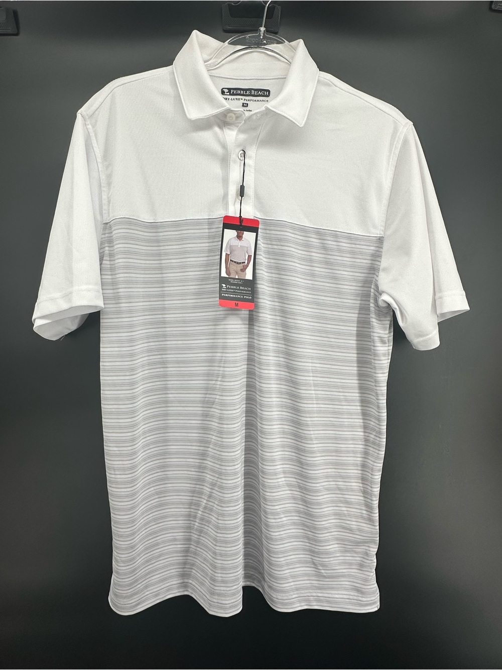 Pebble Beach Men's Dry-Luxe performance golf polo Shirt NEW WITH TAGS